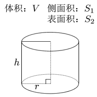 圆柱体的体积/表面积